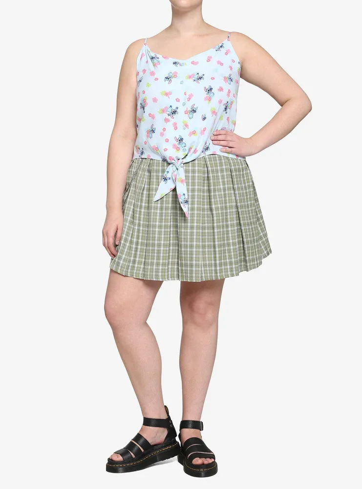 Disney Lilo & Stitch Floral Tie-Front Girls Tank Top Plus