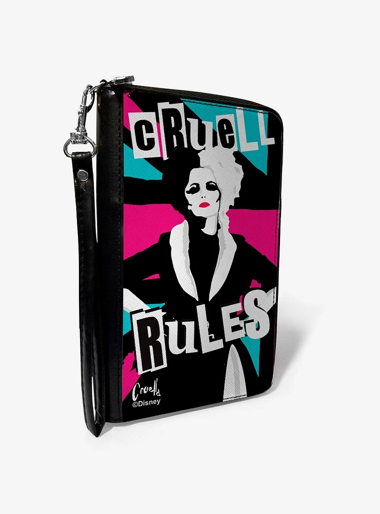 Disney Cruella Cruell Rules Union Jack Zip Around Wallet