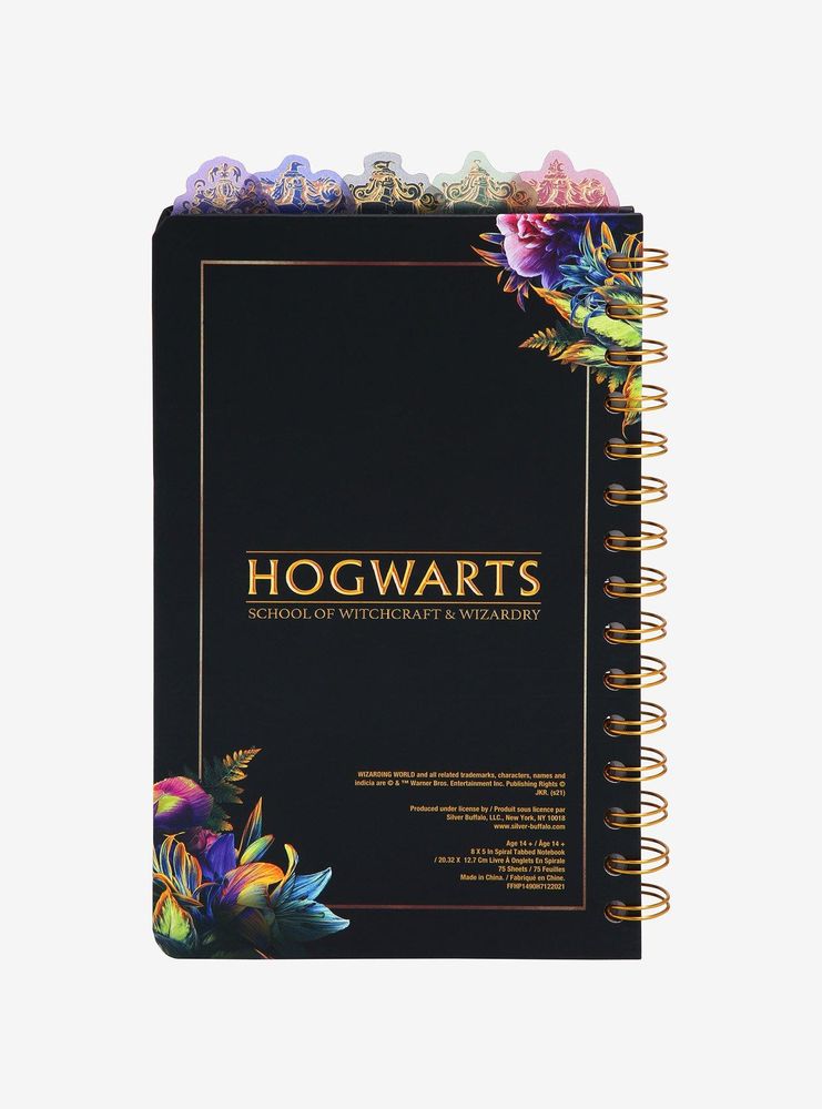 Harry Potter Floral Hogwarts Crest Tab Journal - BoxLunch Exclusive