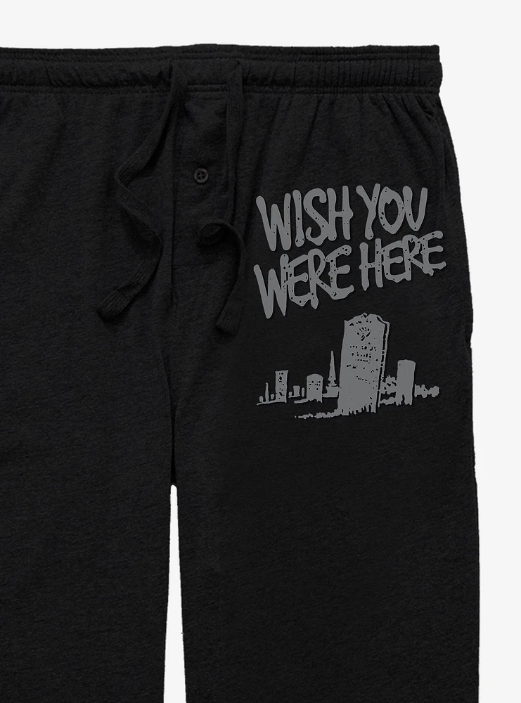 Halloween Wish You Were Here Cemetery Tombstone Pajama Pants