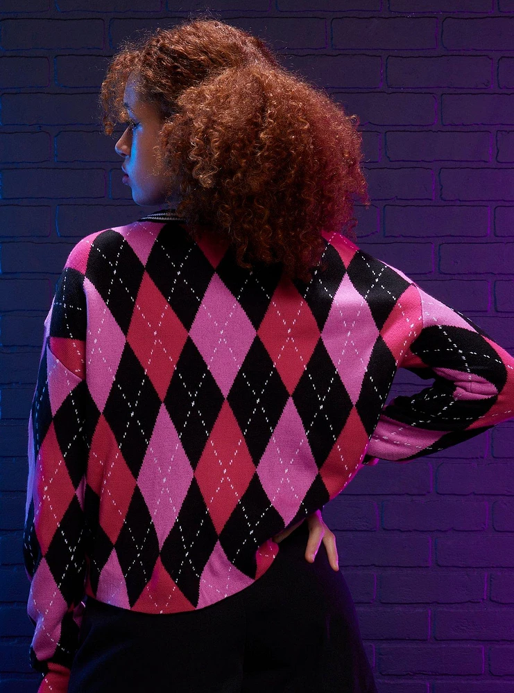 Monster High Argyle Skimmer Girls Sweater