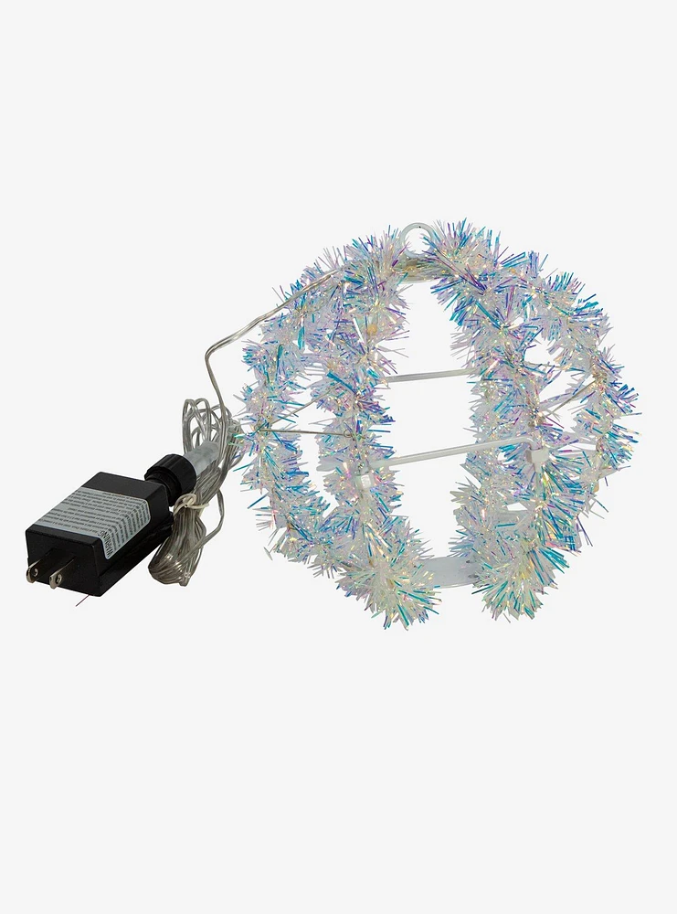 Warm White 6-inch LED Tinsel Foldable Sphere