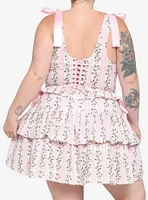 Pink Roses & Gears Corset Girls Tank Top Plus