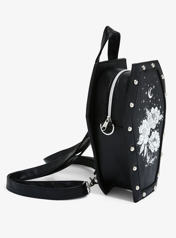 Floral Celestial Coffin Mini Backpack