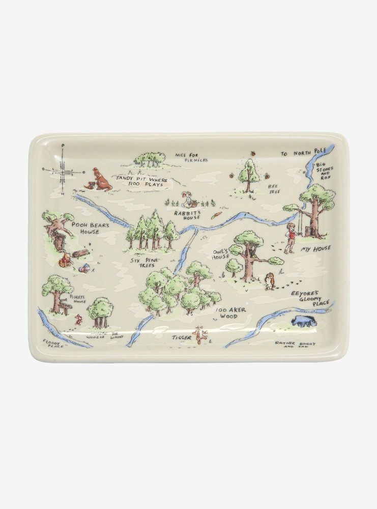 Disney Winnie the Pooh Hundred Acre Wood Map Trinket Tray