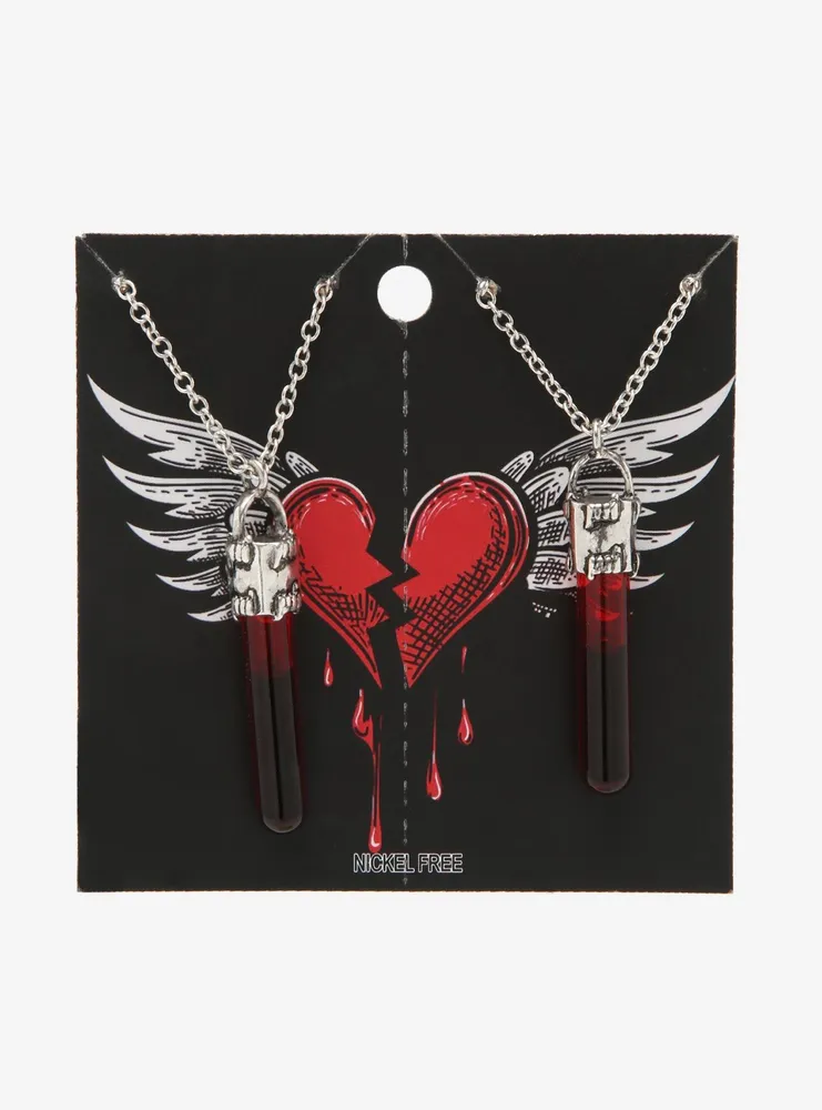 Blood Vial Best Friend Necklace Set