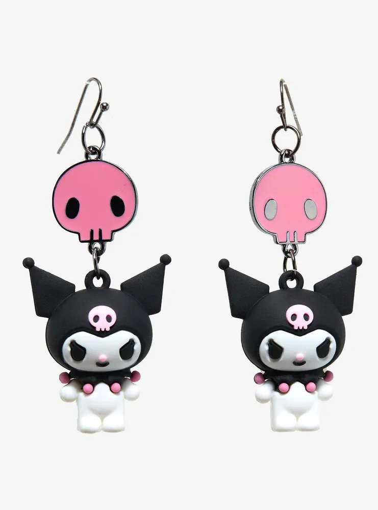 Kuromi Figural Pink Skull Earrings