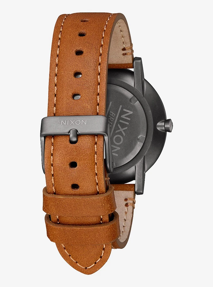 Porter Leather Gunmetal Charcoal Taupe Watch