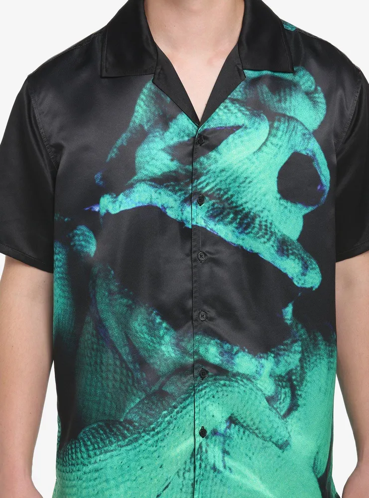 The Nightmare Before Christmas Oogie Boogie's Face Woven Button-Up