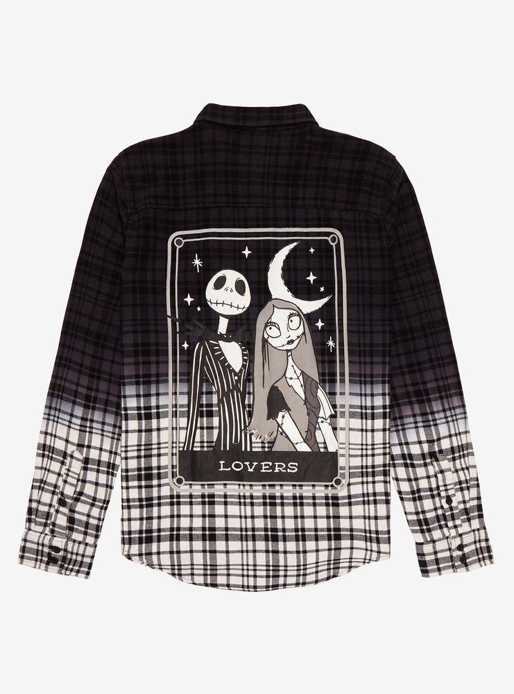 Disney The Nightmare Before Christmas Jack Skellington & Sally Lovers Tarot Card Women’s Flannel - BoxLunch Exclusive