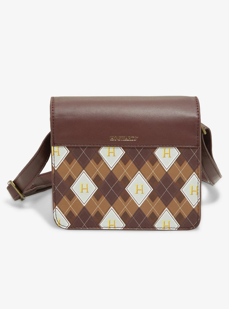 Harry Potter Crest Argyle Crossbody Bag