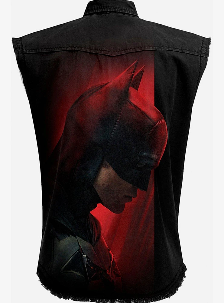 DC Comics The Batman Profile Sleeveless Woven Button-Up