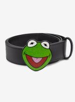 Disney The Muppets Kermit Glitter Enamel Buckle Vegan Leather Belt