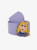 Disney The Muppets Miss Piggy Glitter Enamel Buckle Vegan Leather Belt