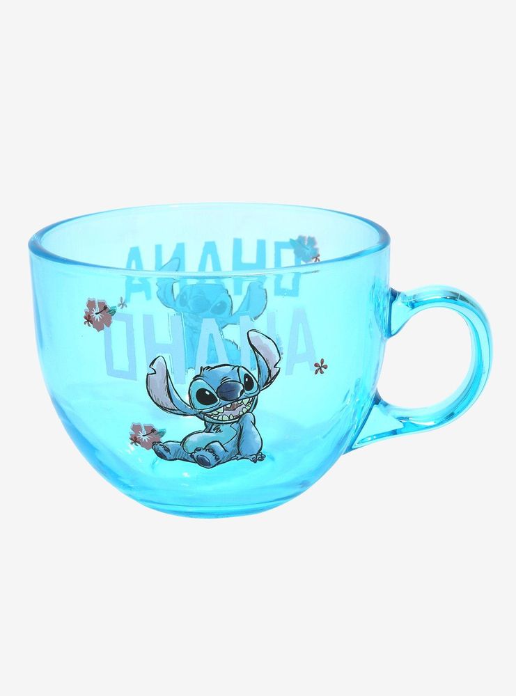 Disney Lilo & Stitch Ohana Stitch Glass Mug 