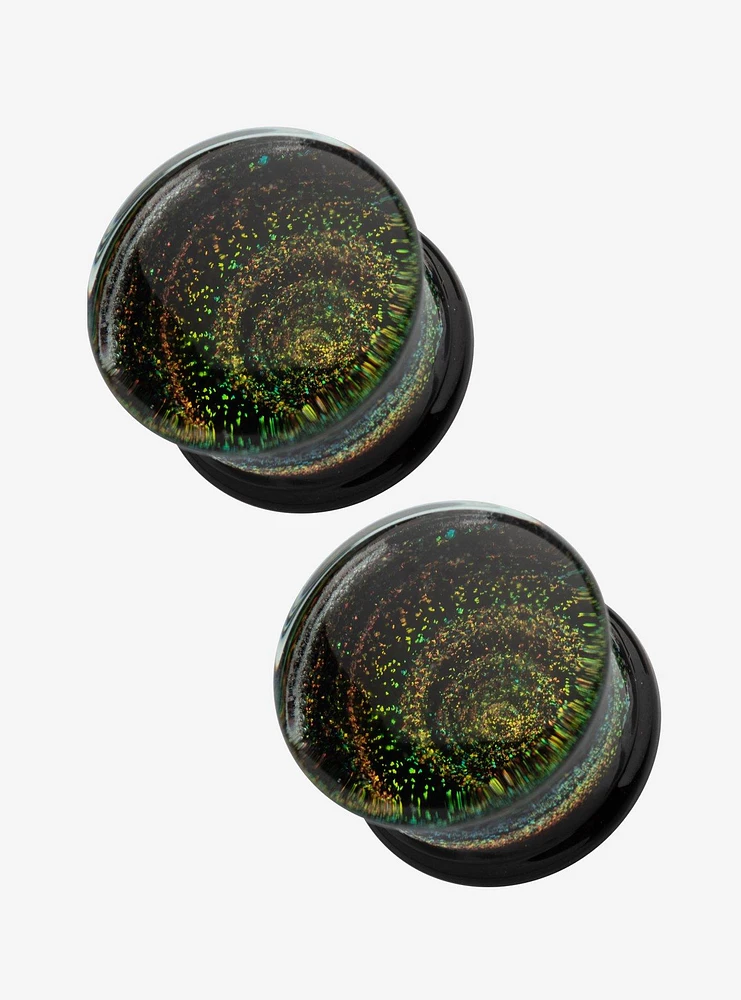 Glass Red Blue Galaxy Plug 2 Pack