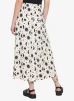 Celestial Button-Front Midi Skirt