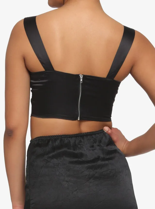 Black Corset Girls Crop Tank Top