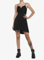 Black Hi-Low Skater Dress