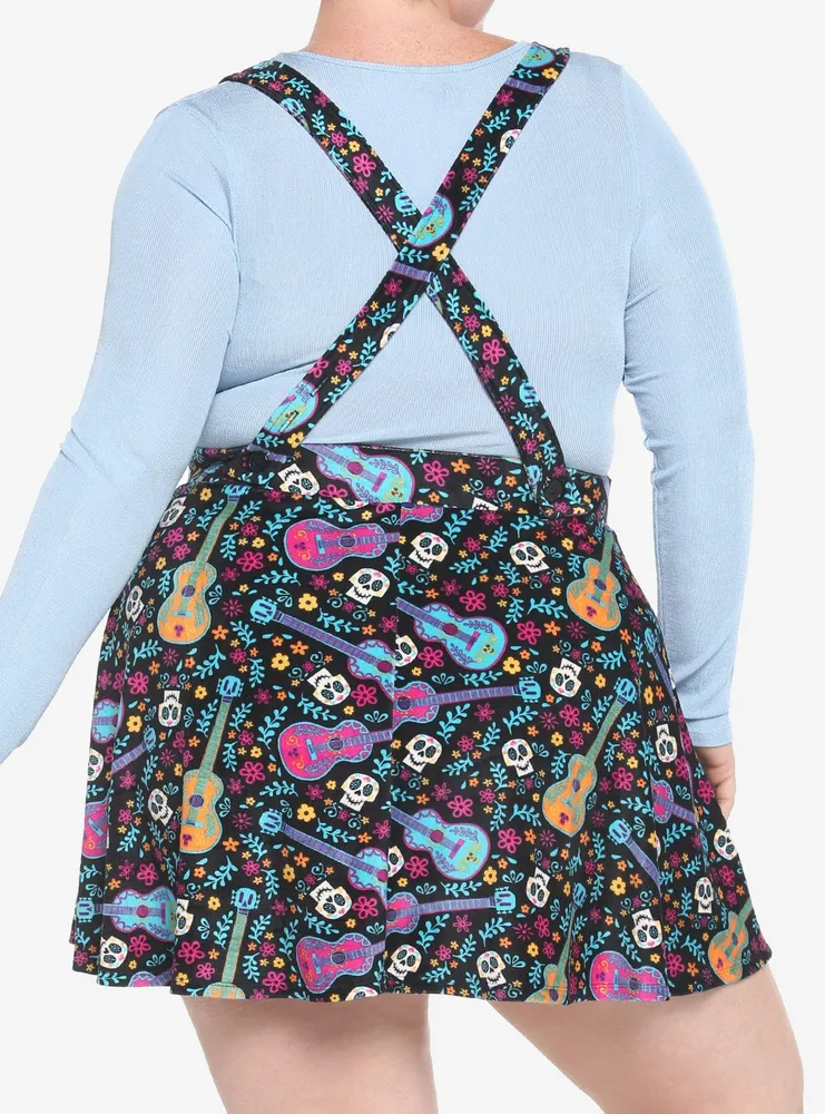 Disney Pixar Coco Sugar Skull & Guitar Velvet Suspender Skirt Plus