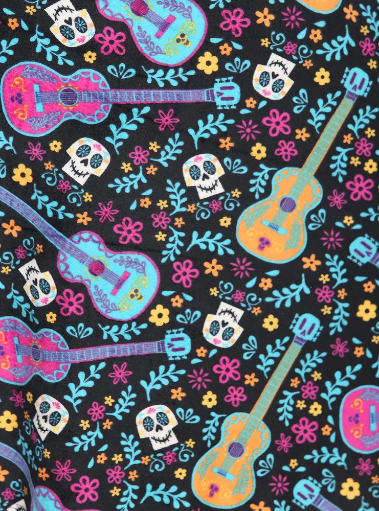 Disney Pixar Coco Sugar Skull & Guitar Velvet Suspender Skirt Plus