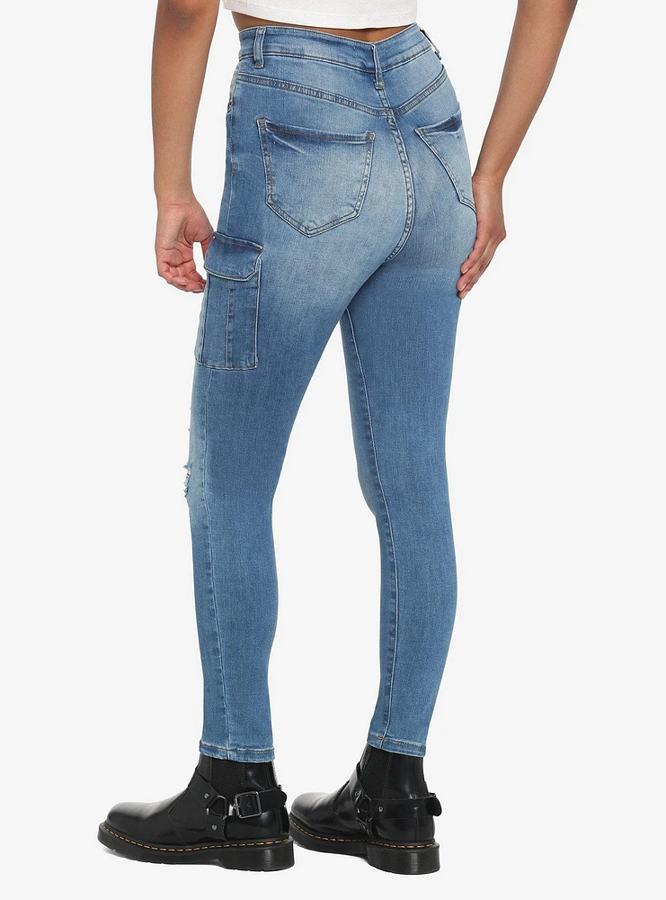 Indigo Cargo Skinny Jeans