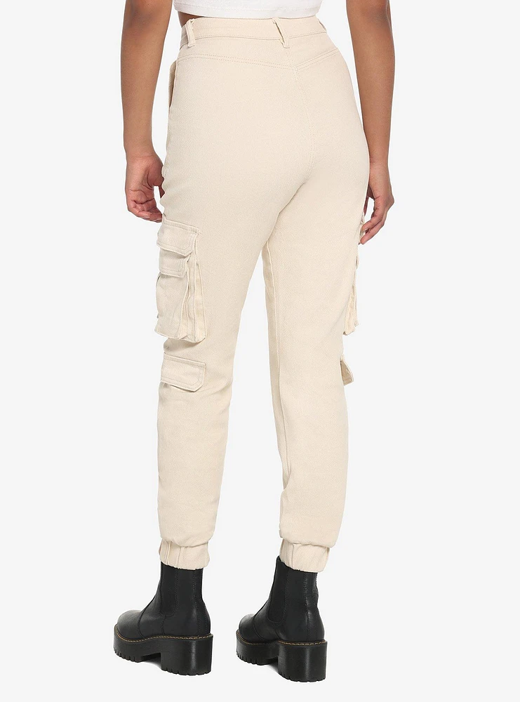 Ivory Cargo Jogger Pants