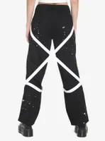 Black & White Suspender Hi-Rise Carpenter Pants