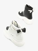 Black & White Heart Chunky Hi-Top Sneakers