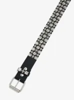 Three Row Pyramid Stud & Cross Studded Belt