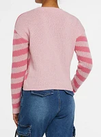 Pink Heart Girls Sweater