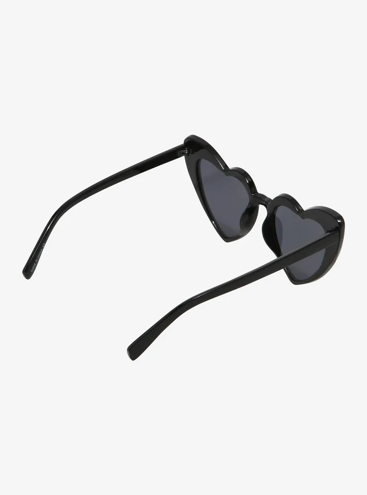 Black Rhinstone Heart Sunglasses