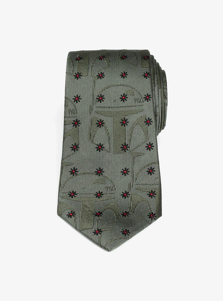 Star Wars The Book of Boba Fett Green Motif Men's Tie