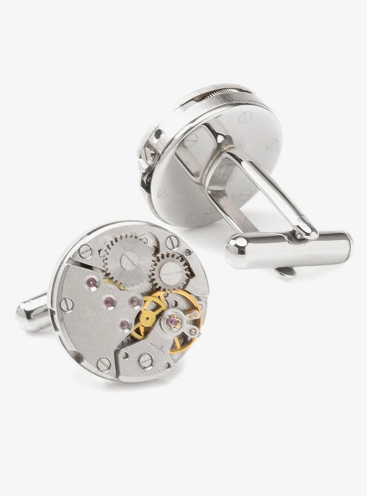 Open Edge Skeleton Watch Movement Cufflinks