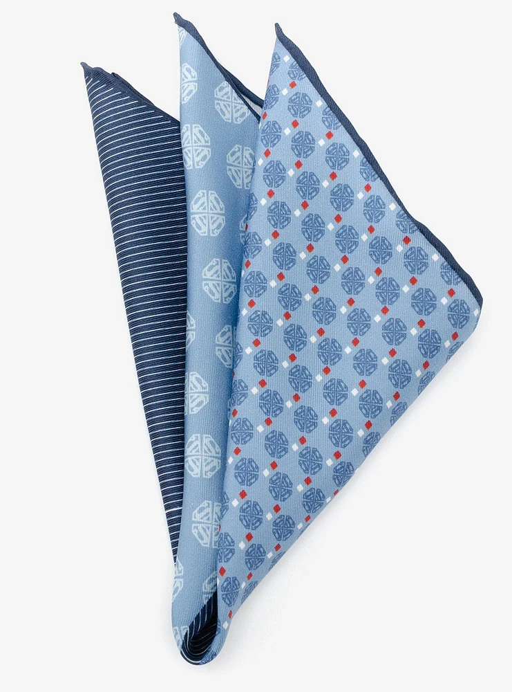 DC Comics Superman Multi Motif Blue Pocket Square