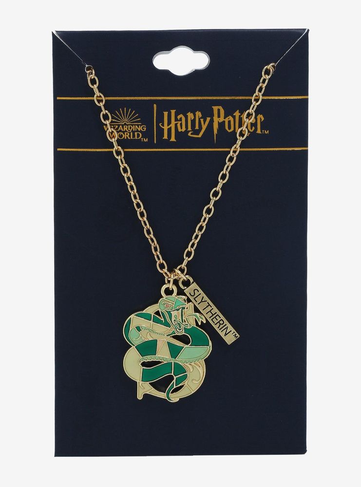 Harry Potter Slytherin Serpent Stained Glass Necklace - BoxLunch Exclusive