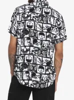 Black & White Skeletal Anatomy Woven Button-Up