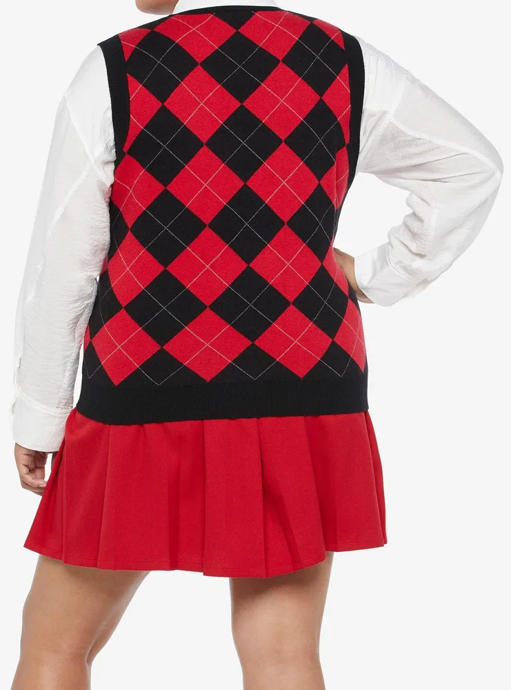 My Chemical Romance Crest Argyle Girls Sweater Vest Plus