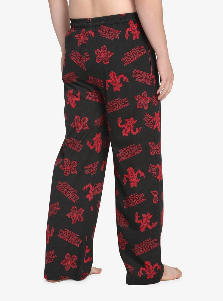Stranger Things Logo & Demogorgon Pajama Pants