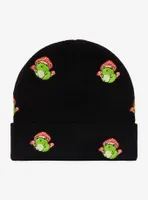 Mushroom Frog Embroidered Beanie