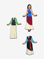 Loungefly Disney Mulan Magnetic Outfits Enamel Pin