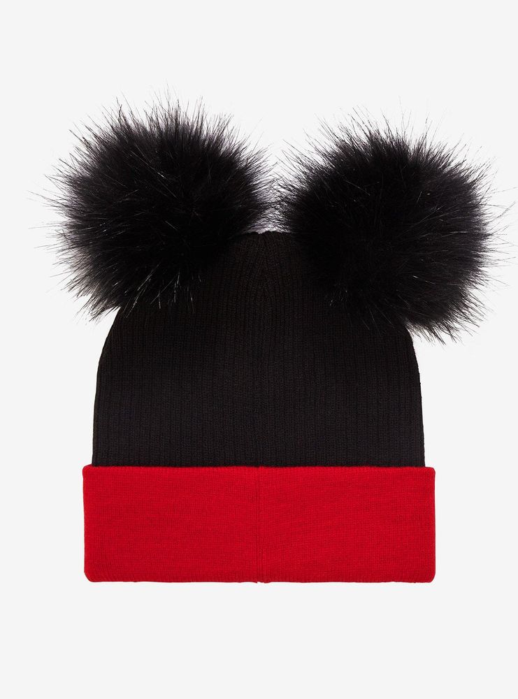 Disney Mickey Mouse Pom Eared Cuff Beanie - BoxLunch Exclusive