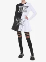 Black & White Split Skeleton Skirt