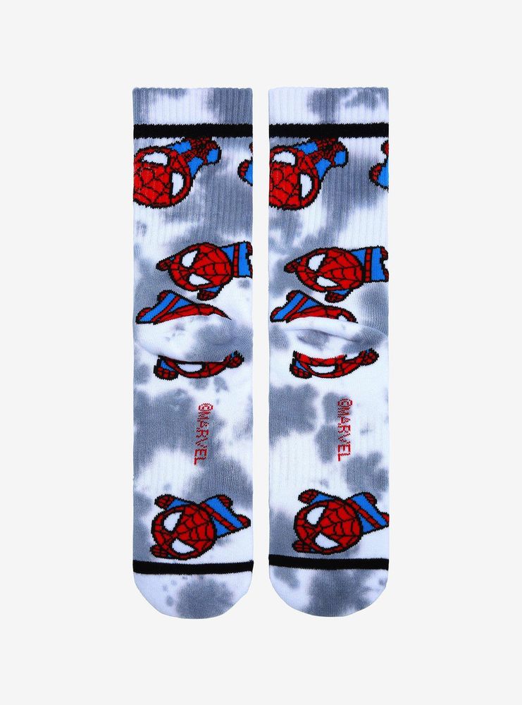 Marvel Spider-Man Chibi Spidey Tie-Dye Crew Socks - BoxLunch Exclusive