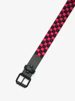 Pink & Black Three Row Pyramid Stud Belt