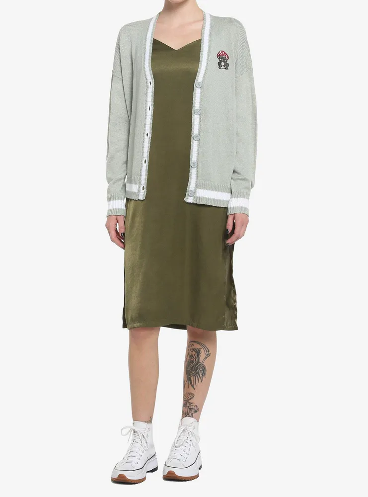 Mushroom Frog Varsity Girls Cardigan