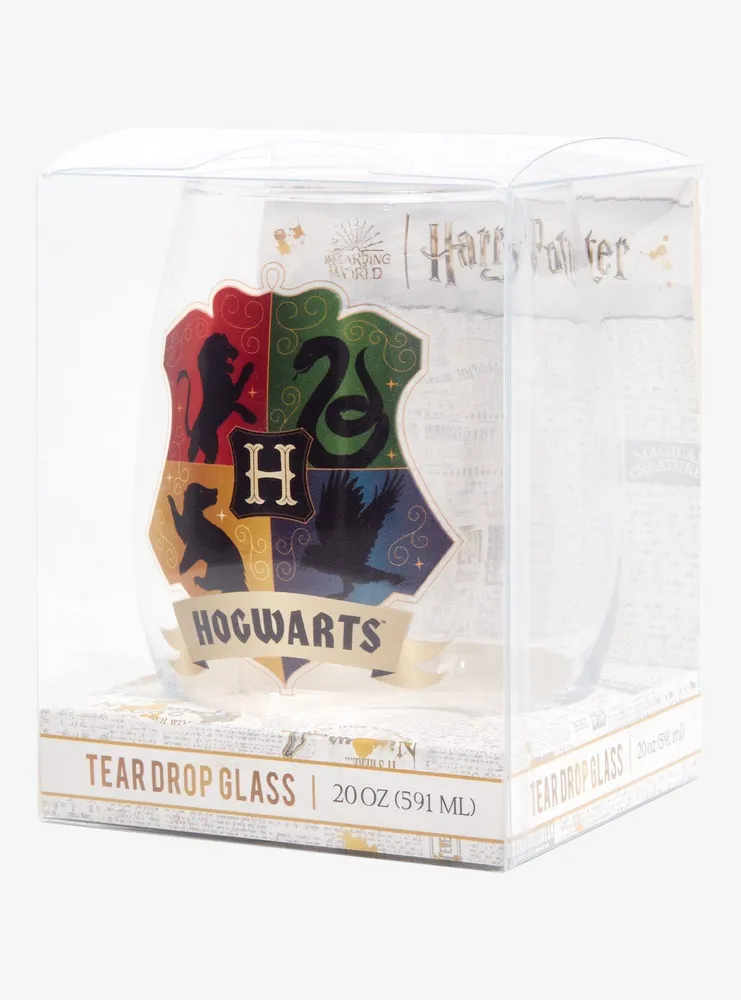Harry Potter Colorful Hogwarts Crest Wine Glass