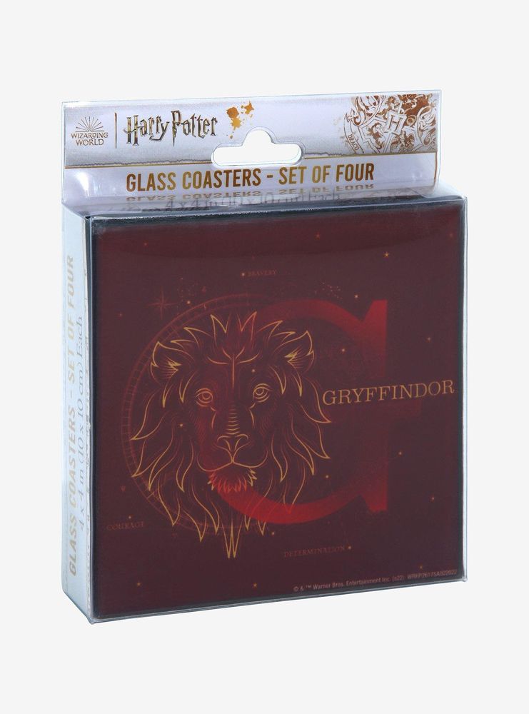 Harry Potter Hogwarts House Constellations Glass Coaster Set