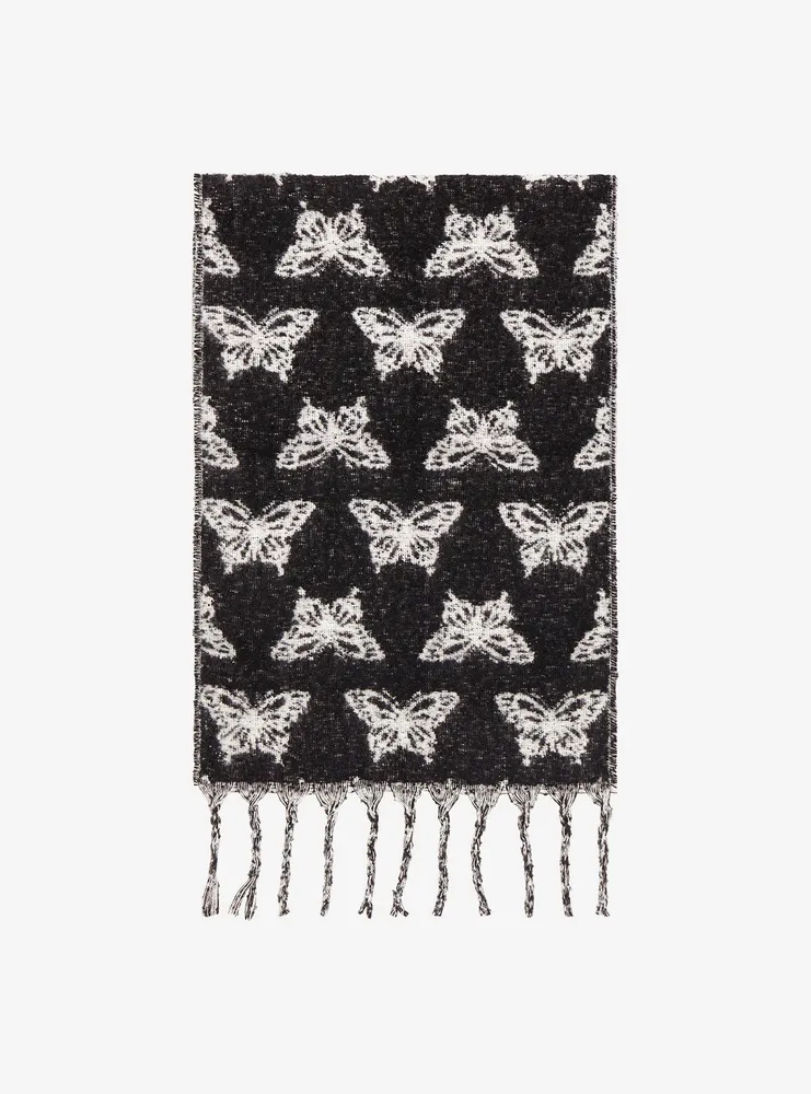 Black & White Butterfly Scarf