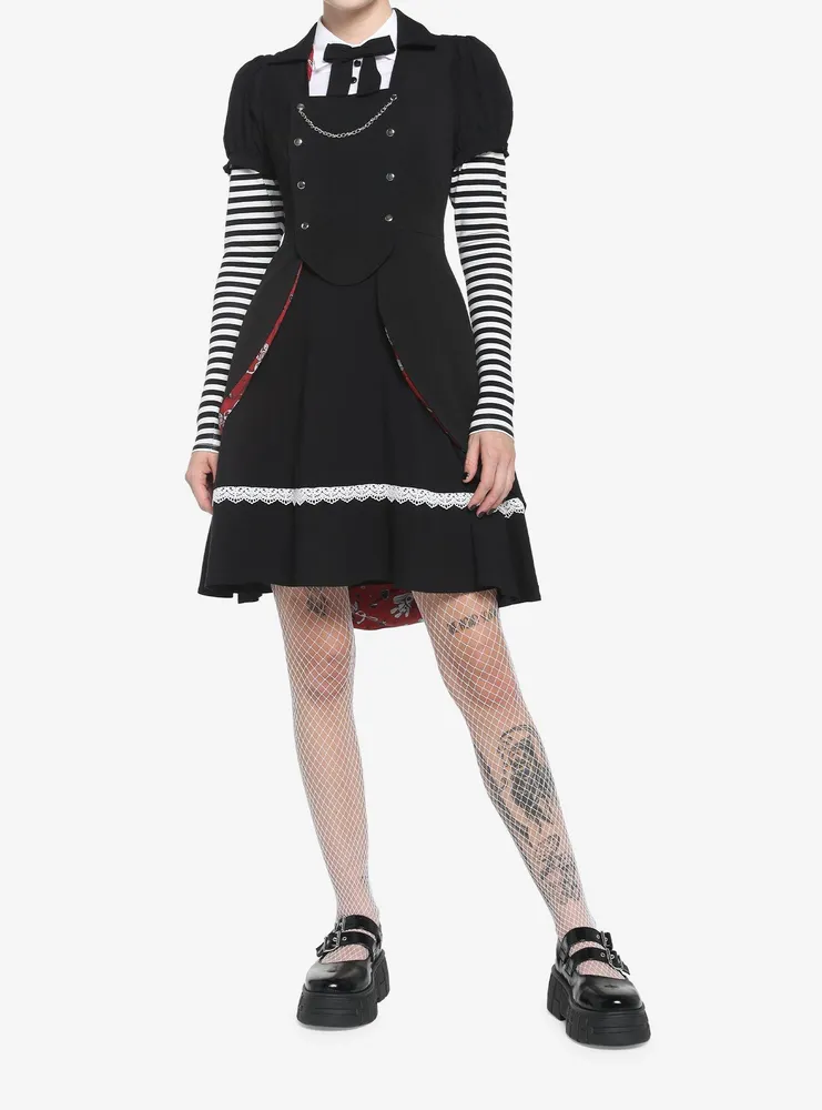 Black Rabbit Bustle Double-Breasted Girls Vest